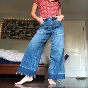 denim flare pants